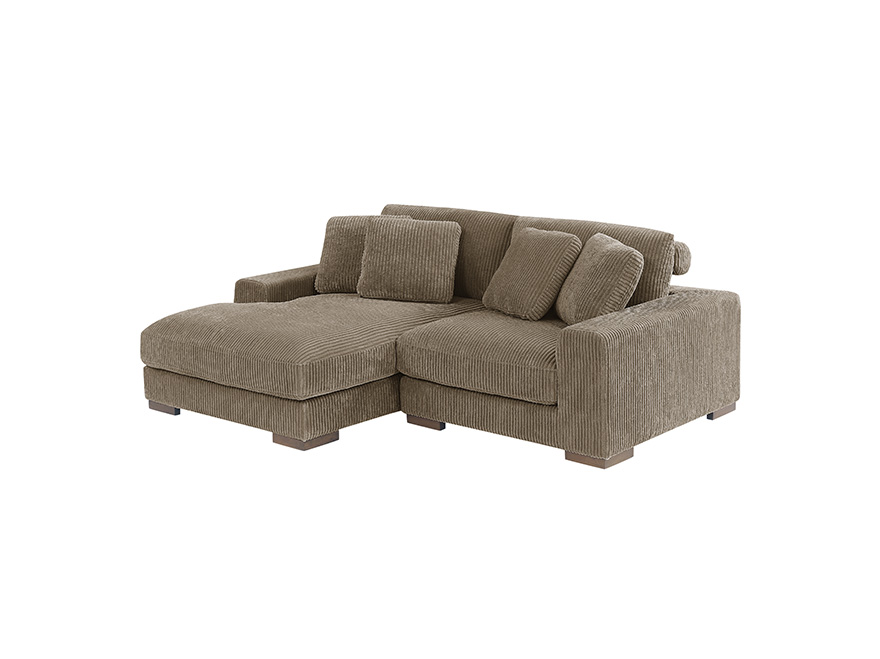 2 Modules Camel Brown Sofa with Chaise & Armrests