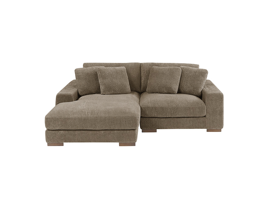2 Modules Camel Brown Sofa with Chaise & Armrests