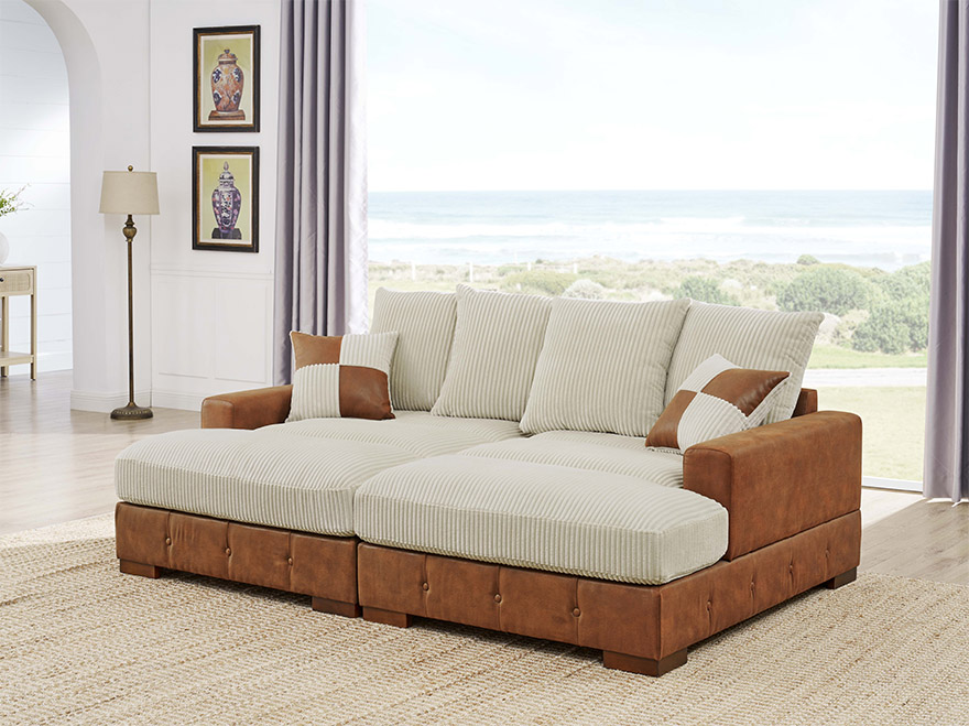 2 Seat Two Tone Sofa  with Contemporary Design