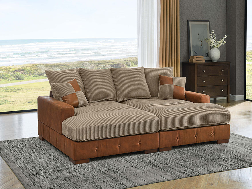 Two-Color Sectional Sofa for Livingroom