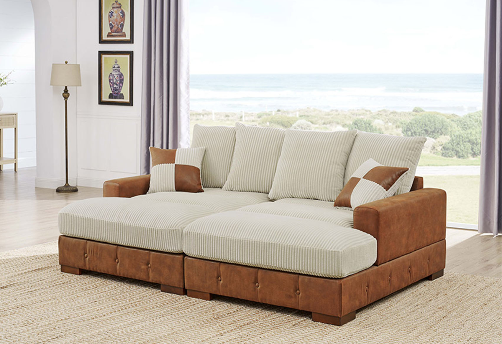 Elevate Your Living Space with the Timeless Appeal of Two-Tone Sofas