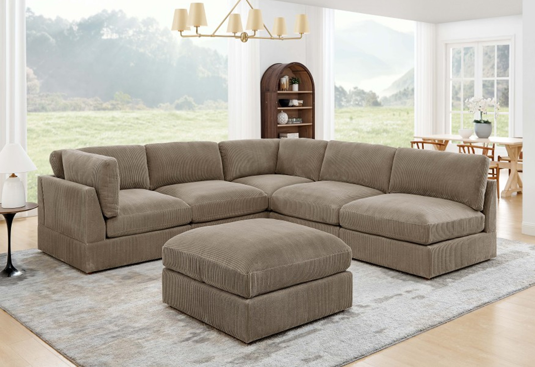 Stylish Comfort with a Camel L Shaped Modular Sofa