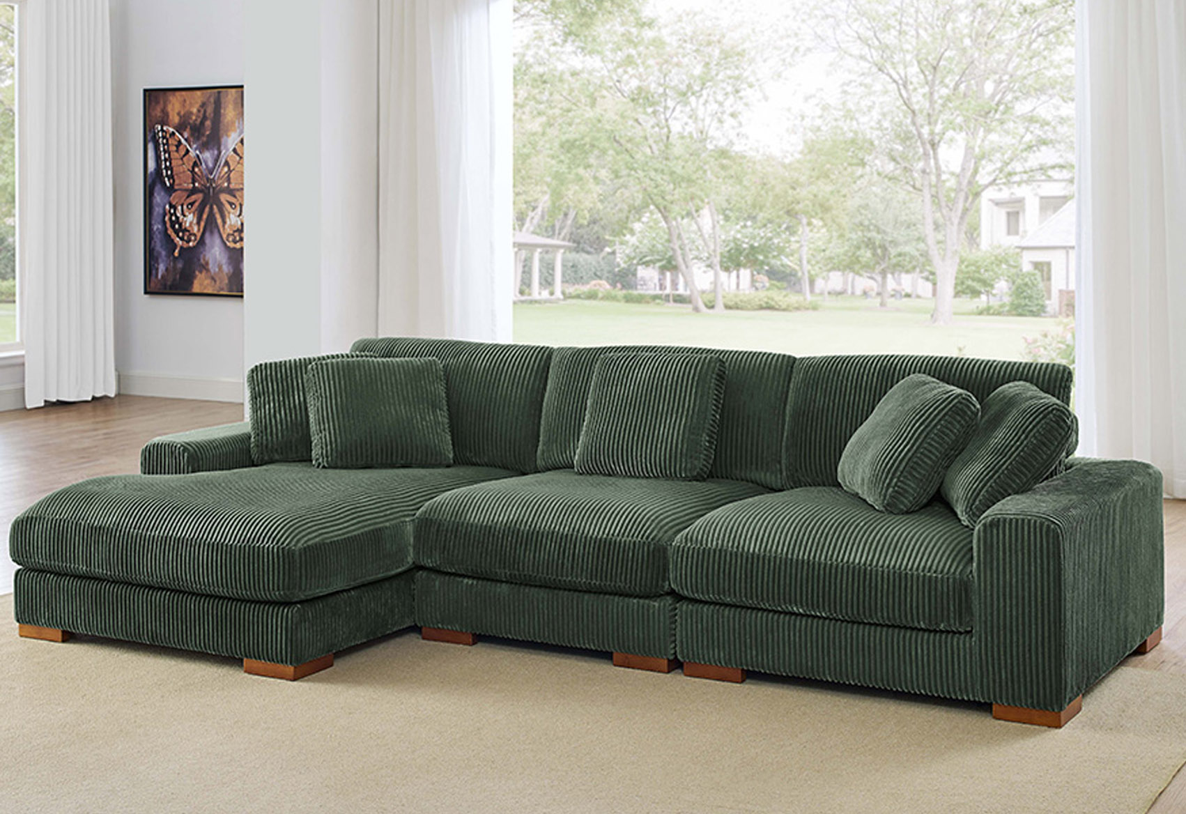 Green Modular Sectional for Modern Living