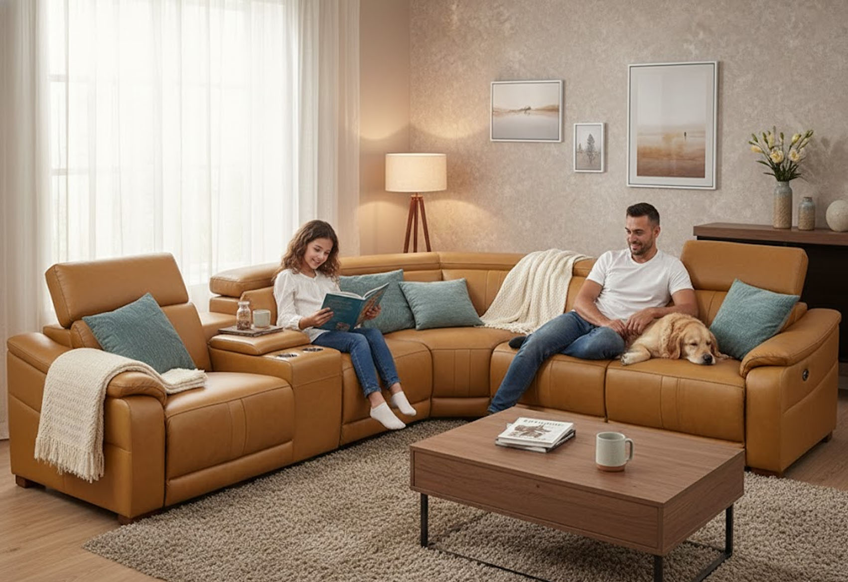 Transform Your Living Space with a Modern Leather Corner Recliner Sofa