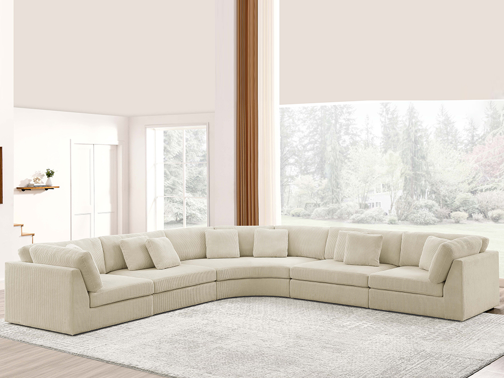 5 Seat L Shaped Corner Sofa Sectional Couch for Living Room