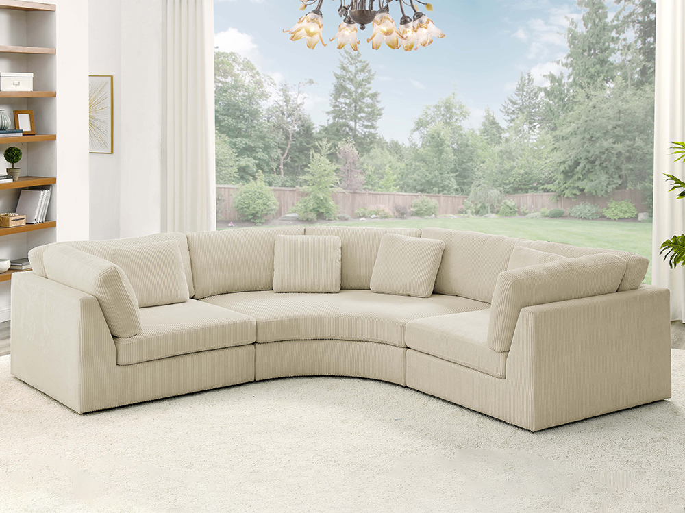 Modular L Shaped Sofa with 1 Curved Sofa