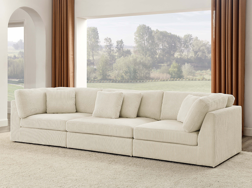 3 Seater Modern L-Shaped Couch Modular for Living Room Furniture