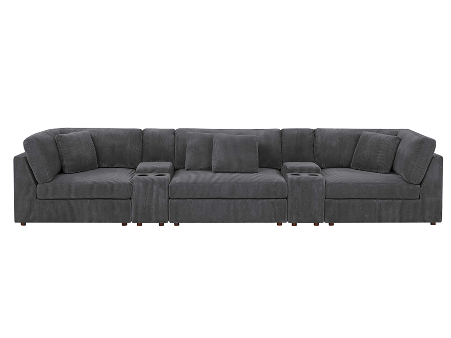 Modular L Shaped Sofa with 1 Curved Sofa