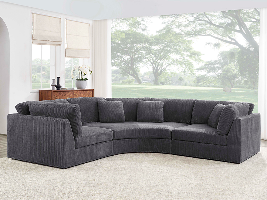 Modular L Shaped Sofa with 1 Curved Sofa