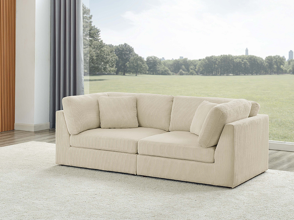 2-Seat L Shaped Corner Sectional Modular Sofa