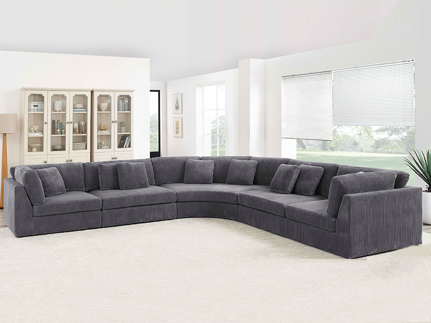5 Seat L Shaped Corner Sofa Sectional Couch for Living Room